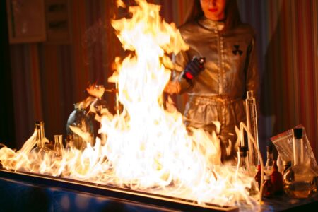 Explosion during the experiment. Unsuccessful experiment in the chemical laboratory.